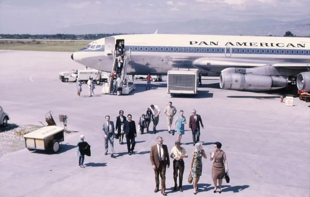 Samolot Pan American na lotnisku Port-au-Prince, Haiti, 1969 r.