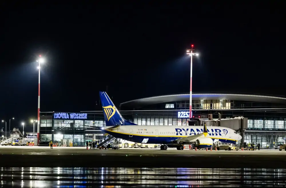 B737 Ryanair na lotnisku w Rzeszowie