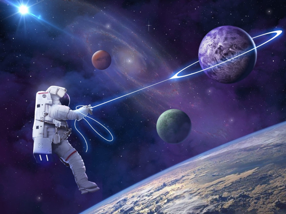 Grafika ilustracyjna/ Człowiek w kosmosie - Grafika: Pixabay License
