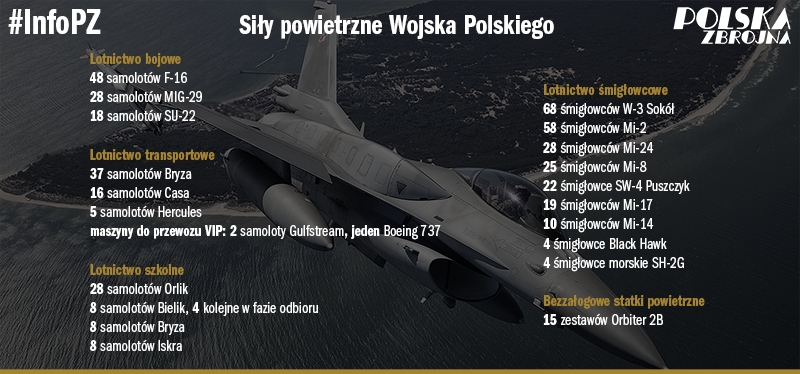 Stan polskiego lotnictwa wojskowego. - Grafika: Polska-zbrojna.pl